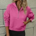 thumbnail image 5 of Baqcunre Hoodies For Women Womens Half Zip Sweatshirts Cropped Hoodies Fleece Quarter Zip Up Pullover Sweaters Fall Outfits Winter Clothes Sweatshirt For Women Fall Outfits For Women 2023 Hot Pink S, 5 of 7