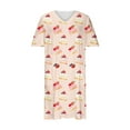 thumbnail image 3 of Puyaiuu New Plus Size Summer Dresses Fashion V-Neck Short Sleeve Mid-Length Dress Lightweight with Pocket Print Casual Dresses for Women, 3 of 5