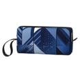 thumbnail image 3 of Portable Storage Bag 7.9×3.5×2.4in Simple Design Convenient Storage And Finishing Bag Light Body Can Be Used As A Cosmetic Bag Storage Bag Midnightblue Geometric Patterns_4, 3 of 8