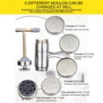 thumbnail image 2 of Wosthever Prensa Manual con agarre ergonómico para Pasta, duradera, resistente al óxido, fácil operación, utensilios de cocina, herramientas para hacer Cocina y Comedor Plata 5 cabezas de molde, 2 of 6