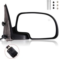 ECCPP Door Mirror Passenger Right Side Mirror for 1999-2002 Chevy Silverado Suburban Tahoe GMC Sierra Yukon Yukon XL Chrome Power Adjusted Heated Manual Folding Side Mirror