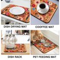thumbnail image 3 of 2 Pack Washable Rubber Leaves Multicolored Flower Dish Drying Mats for Kitchen Counter Home Large Coffee Bar Pad Accessories and Decor for Utensils Stemware (2pcs 18''x24''+19.5''x12''), 3 of 4