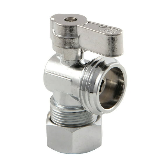 Kingston Brass KF1200 5/8" OD Comp x 3/4" Hose Thread Angel Stop Valve, Polished Chrome