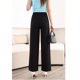 thumbnail image 5 of Pantalones Rectos Nuevos de Primavera y Verano para Mujer, Pantalones Sueltos Negros, Pantalones de Pierna Ancha con Cintura Elástica, Pantalones Casuales para Mujer, 5 of 7