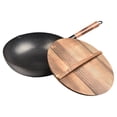 thumbnail image 3 of Sartén Wok de 32 cm, de hierro fundido, para saltear, de fondo plano, para hervir, cocina de inducción , para todas las estufas, para saltear, 3 of 9