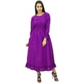 thumbnail image 1 of Bimba Robe Maxi Longue Décontractée en Coton pour Femme à Taille Smockée, 1 of 8