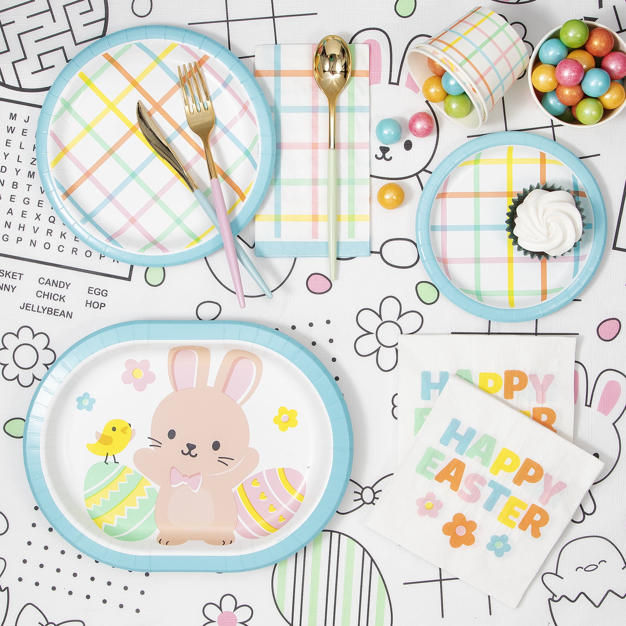 Way To Celebrate Easter Paper Activity Table Cover, Multicolor, 54 in x 84 in