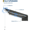thumbnail image 5 of 10’x8’ Retractable Patio Awning – Manual Sun Shade with Heavy Duty Aluminum Frame & 280GSM Waterproof Polyester Fabric | Adjustable Outdoor Awning for House, Deck, Porch, 5 of 7
