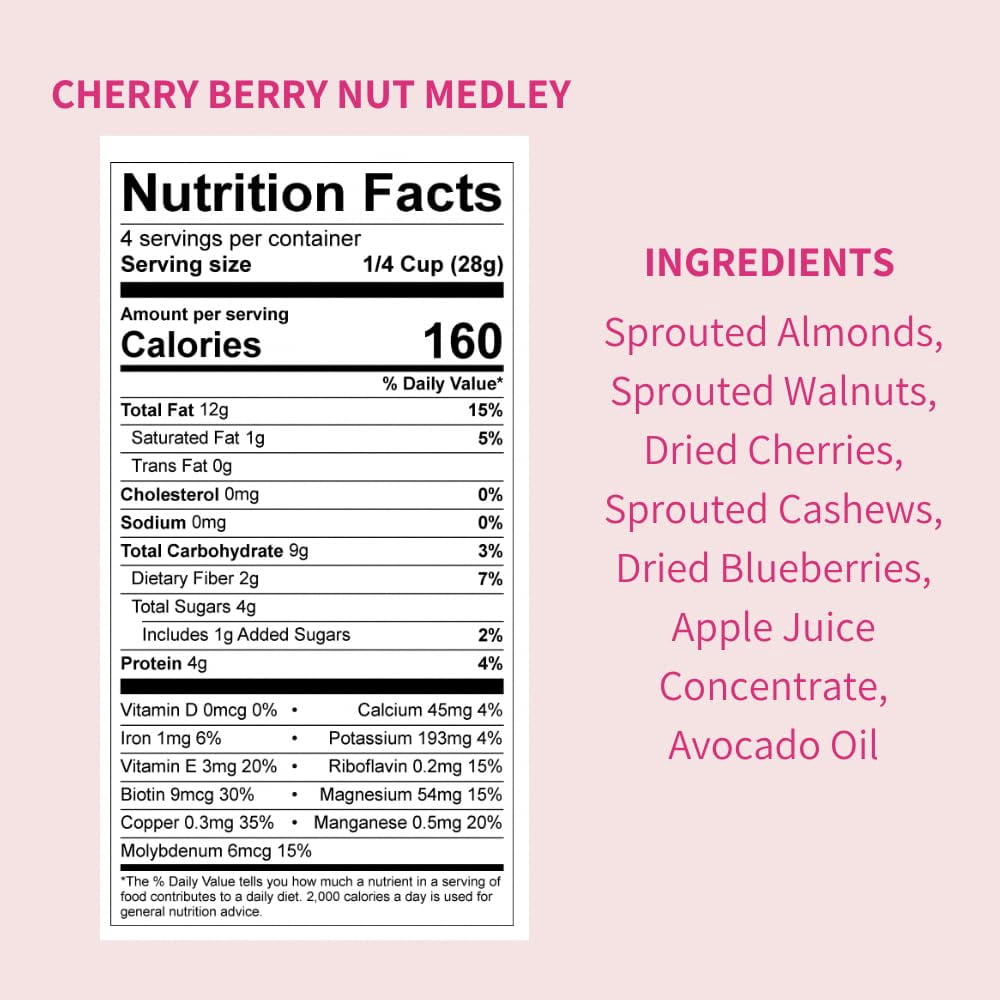 Daily Crunch 369444 5 oz Cherry Berry Sprouted Nut Medley - Pack of 6