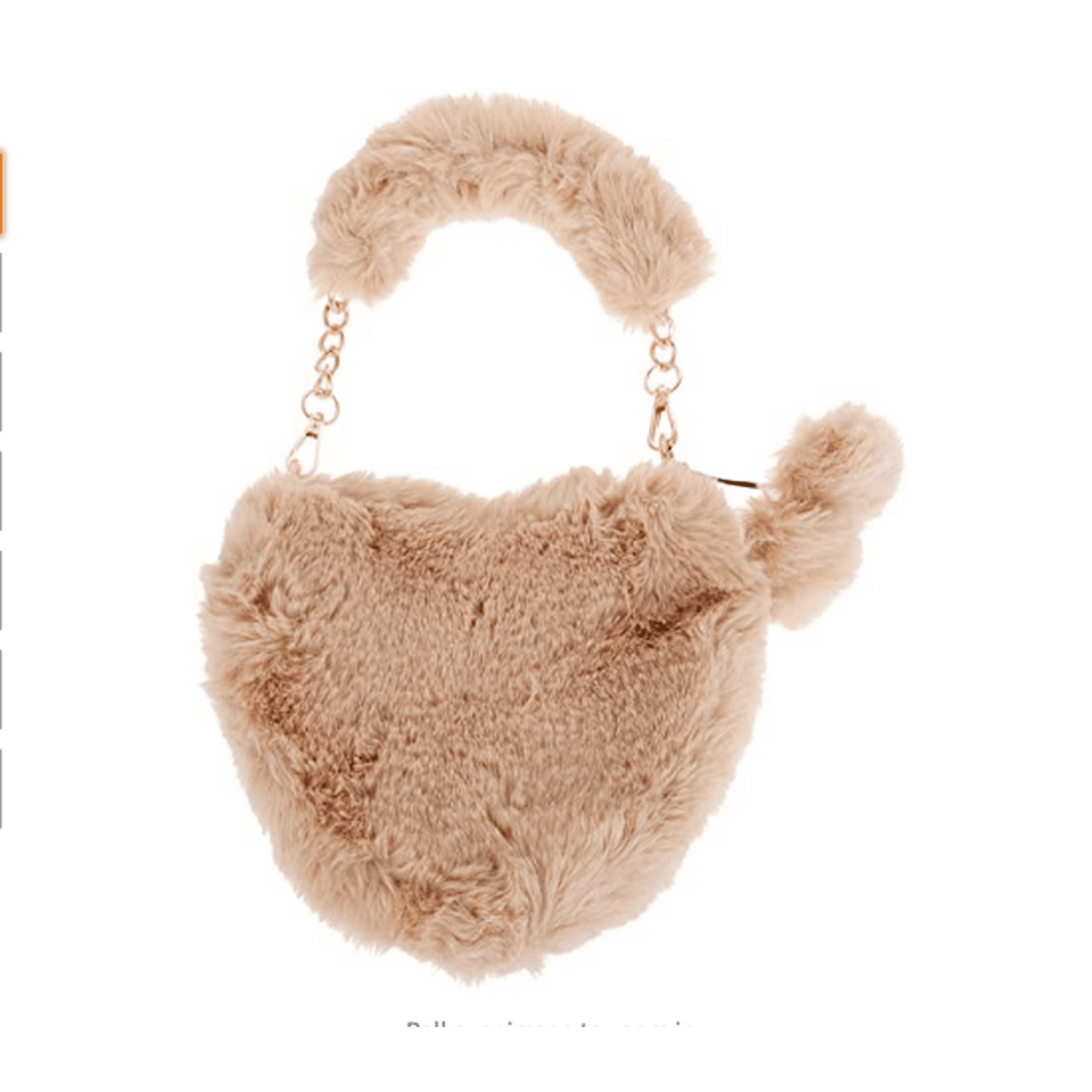 Gououd Shoulder Bag Faux Fur Purse Heart Shaped Purse Furry Clutch Fluffy Handbag for Women Khaki Walmart