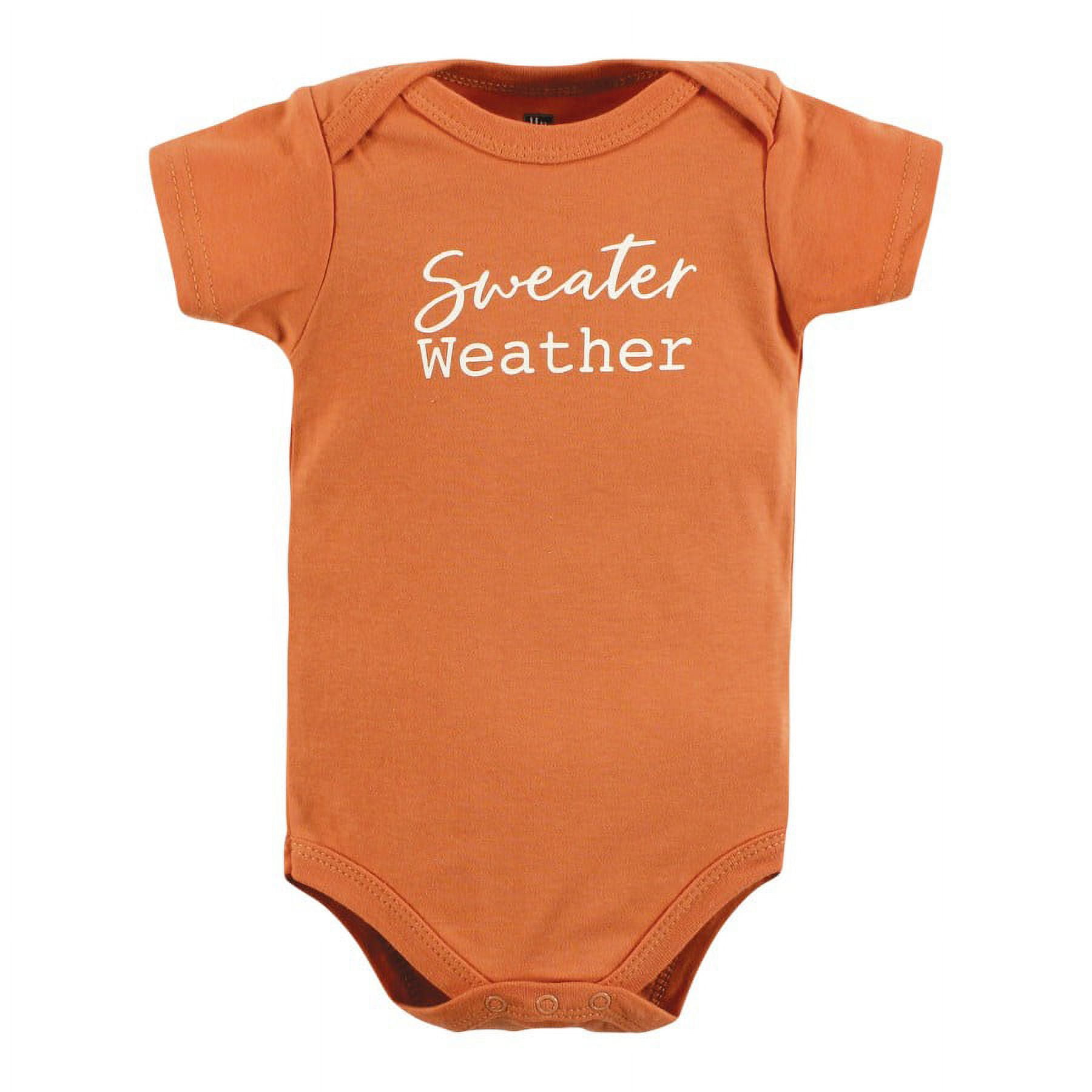 Hudson Baby Infant Girl Cotton Bodysuits, Happy Fall, 3-6 Months