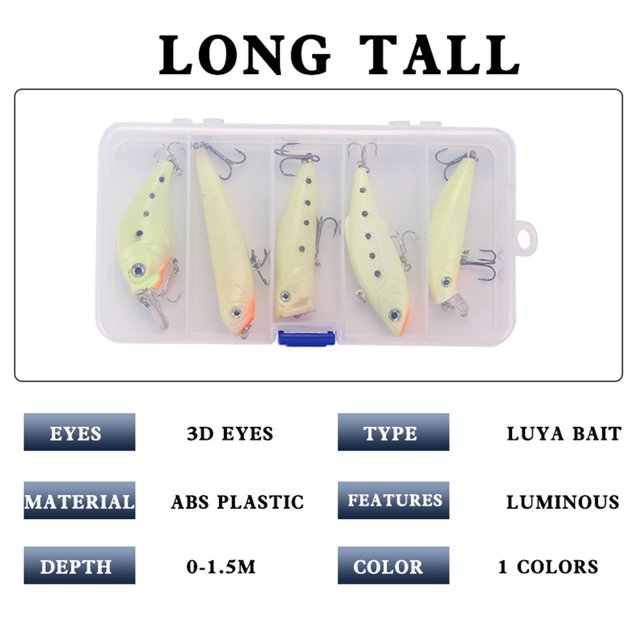 5 unids/set Señuelos de Pesca Crankbait Minnow cebo luminoso hundimiento lápiz Swimbait