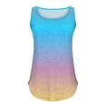 thumbnail image 5 of Women's Summer Workout Tank Tops Round Neck Color Block Sleeveless Trendy Blouses Casual Loose Fit Tee Shirts, 5 of 5