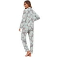 thumbnail image 3 of INSPIRE CHIC Women's Sleepwear Lounge Cute Print Nightwear with Pants Long Sleeve Pajama Sets 2XL Gray, 3 of 5