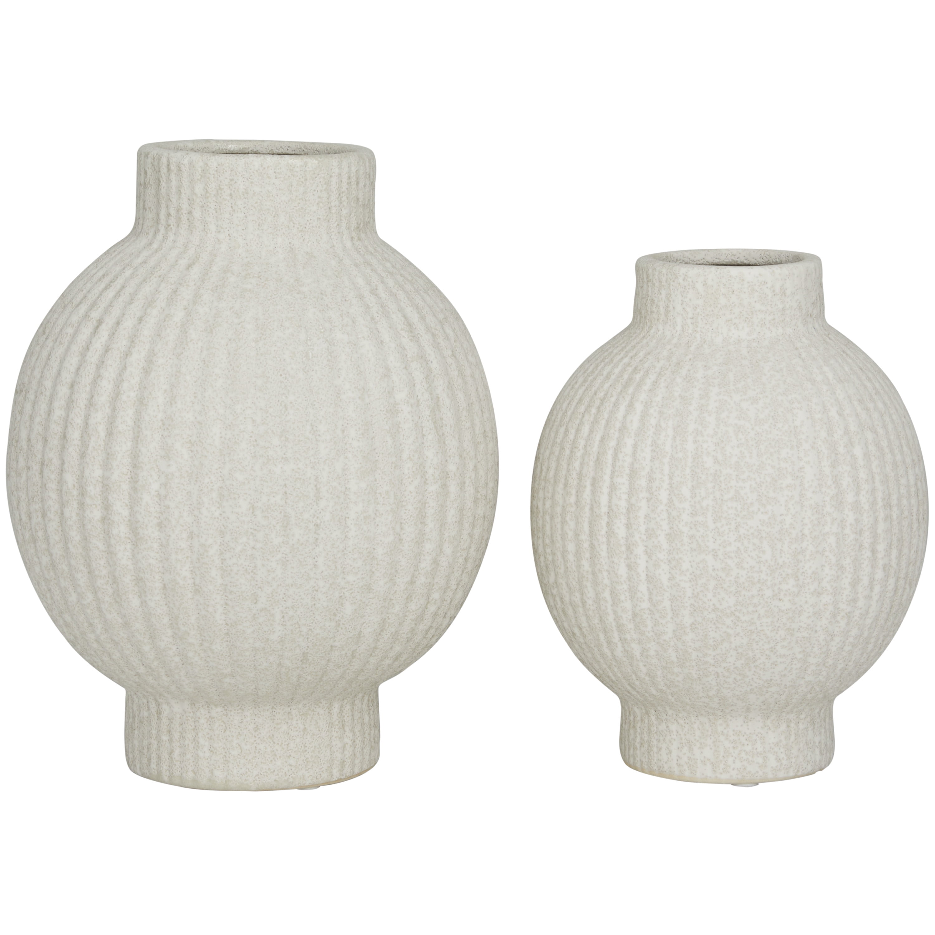 CosmoLiving by Cosmopolitan 9", 11"H Ceramic Modern Vase, White, 2-Piece