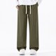 thumbnail image 3 of Pantalones de trabajo de longitud completa para hombre, de color liso, con bolsillos, de pierna recta, 3 of 5