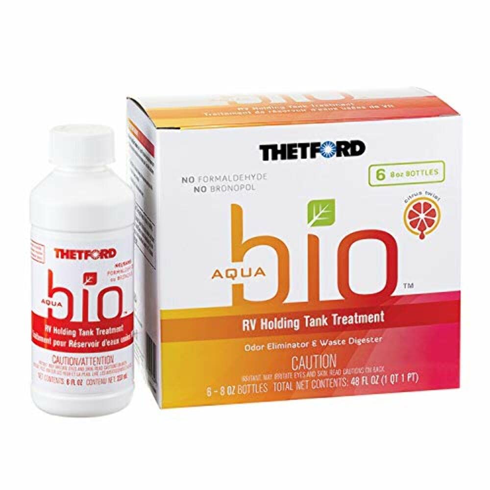 Thetford AquaBio 96604 RV Holding Tank Treatment Citrus Twist Scent, Formaldehyd Free 6 Pack of 8 Oz Liquid