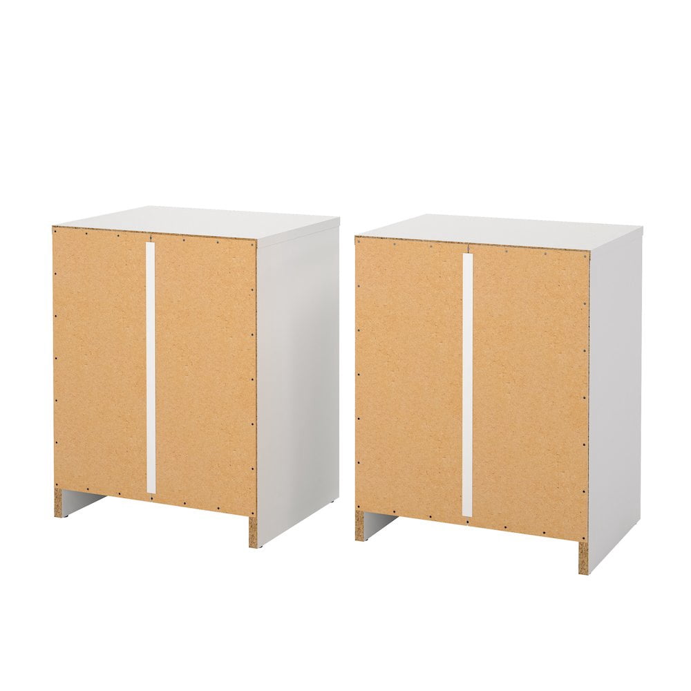 Tvilum Studio 1 Drawer and 1 Shelf Bedroom Nightstand for Adults- Set of 2, White