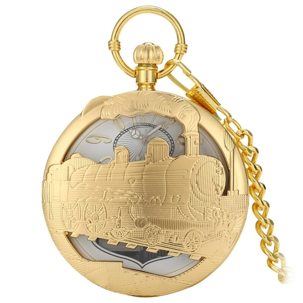 Reloj de bolsillo musical Sunnimix Vintage Clásico con Cadena Antigua tren de oro