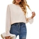 thumbnail image 1 of Mujeres blusa doble capa cuello redondo manga larga suave fibra de poliéster cómodo transpirable mujeres tops para el trabajo diario, 1 of 7