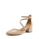 thumbnail image 1 of Zapatos DREAM PAIRS Tacones Bajos de Mujer con Punta y Tacón Grueso Talla 6.5 Nude, 1 of 8
