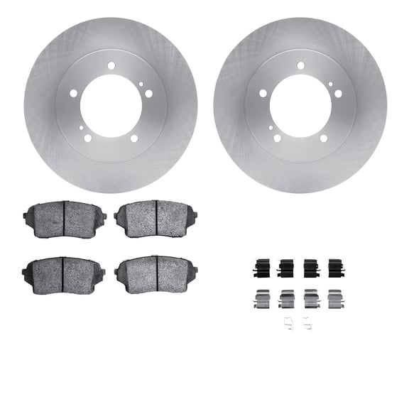 Dynamic Friction Company Front Brake Rotors with 5000 Advanced Brake Pads includes Hardware 6512-01068