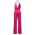 thumbnail image 4 of HXWCHs Combinaisons pour Femmes Pulpeuses Grande Taille Combinaison Sans Manches pour Femmes Col en V Profond Dos Nu Taille Mini Combinaison Short pour Soirée S Rouge, 4 of 6