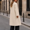 thumbnail image 7 of cocolona Womens Trench Coat Open Front Button Down Lapel Lined Overcoat LightWeight Trendy Fall Winter Solid Color Long Coat, 7 of 7