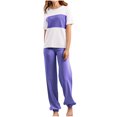thumbnail image 5 of SnZhen Two Piece Sets for Women Summer Women's Stylish Casual Suit Round Neck Short-sleeved Wide-leg Pants Two-piece Set, 5 of 6