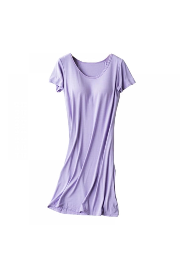 Ladies Nightdress With Pad Vest Comfort Pajamas Short Sleeve Homewear