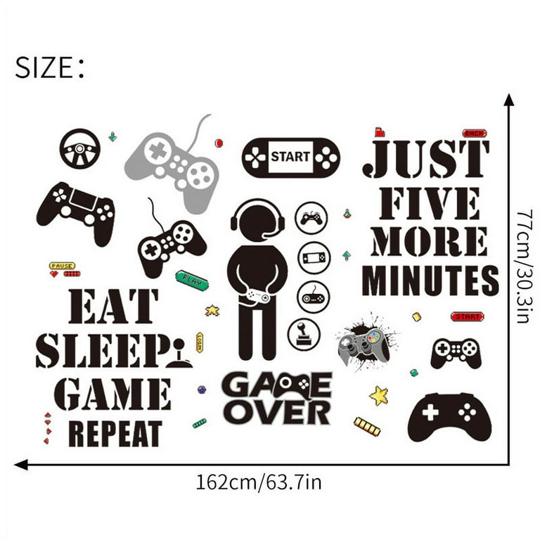 Gamer Wall Sticker Gamer Wall Decals Children Video Game Room Decor Gaming  Controller Wall Stickers Removable DIY Cartoon Party Wallpaper for Gamer  Bedroom Playroom Decor 