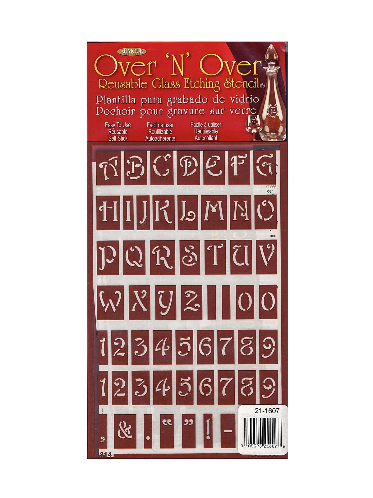 Aazon.co: Arour Etch Over N Over Stencil Scripty Alpha, 2 Pack Over