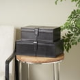 thumbnail image 2 of DecMode Handmade Storage Dark Brown Leather Decorative Box with Snap Front Closure and Detailed Stitching, 2 Count, 2 of 7