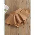 thumbnail image 6 of Dewadbow Summer Kids Girls PU Leather Ruffles High Waist Mini Skirt Clothes, 6 of 6