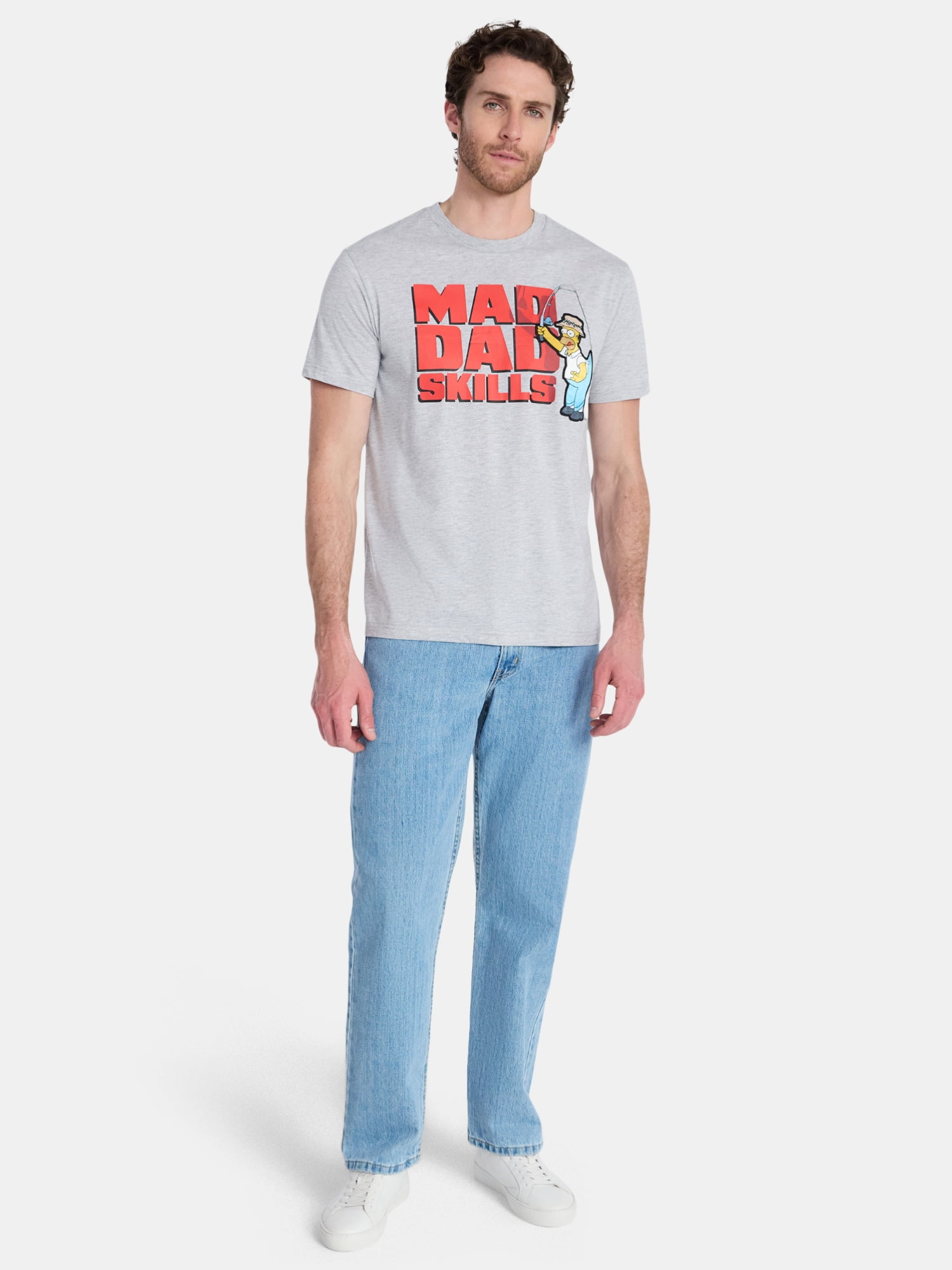 The Simpsons, Men's & Big Men's Father's Day Graphic Tee, Mad Dad, Sizes XS-5XL