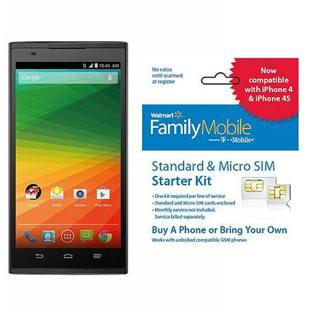 Walmart Family Mobile ZTE Zmax Smartphone w/Bonus SIM Activation Kit