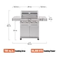 thumbnail image 6 of Monument Grills 4-Burner Propane Gas Grill with Stainless Steel Finish, Clear View Lid, LED Controls, Side Burner, 6 of 11