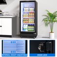 thumbnail image 3 of Dextrus 6 Cu.Ft. Beverage Refrigerator with Glass Door, Lock, LED Light & Keys for Bar Office Gym, 3 of 8