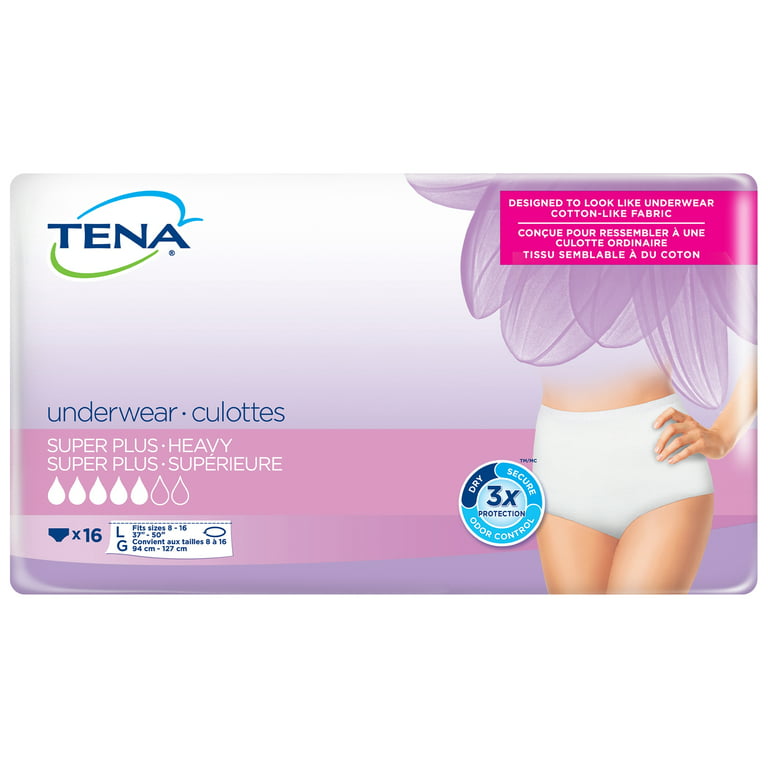 Tena Super Plus Protective Pull On Underwear for Women, Large, 64 Ct