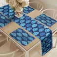thumbnail image 2 of Ambesonne Clouds Table Runner & Placemats, Monochrome Clouds and Rain, Placemat 4 pcs + Runner 12"x90", Indigo Sky Blue, 2 of 2