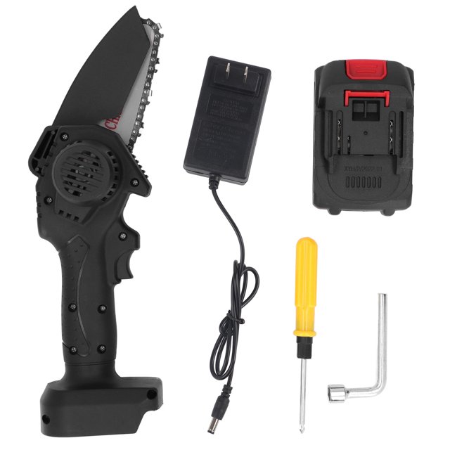 Mini motosierra ligera, portátil, inalámbrica, recargable, para jardín, 100-240V, enchufe estadounidense