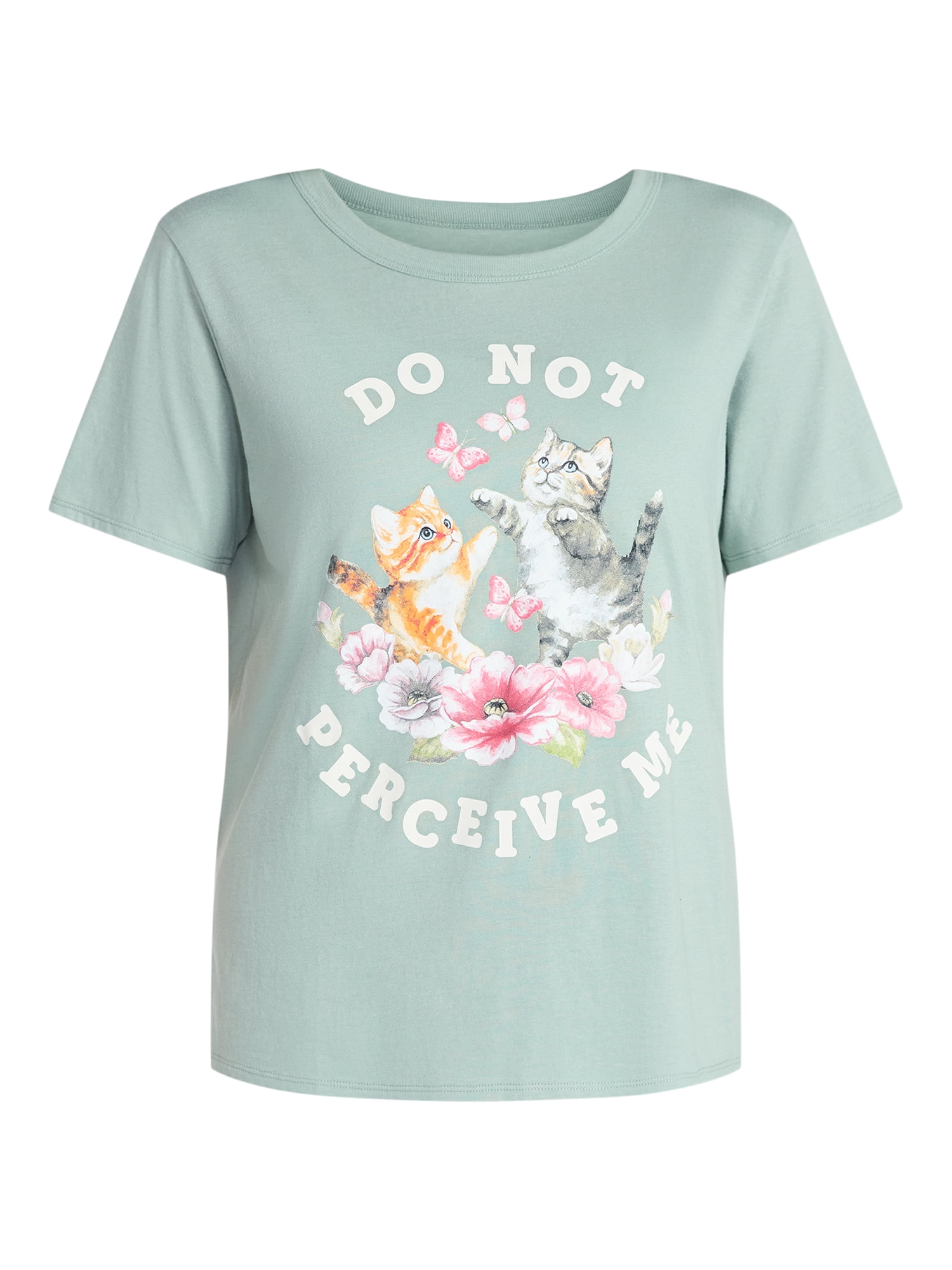 Do Not Perceive Me Women’s Graphic Tee with Short Sleeves, Sizes XXS-XXL