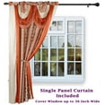 thumbnail image 2 of Elena Luxury Jacquard Curtain Panel with Attached Waterfall Valance & Scarf 54 by 84-Inch Brick, 2 of 6