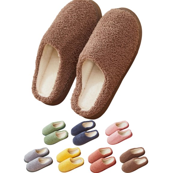 Women's Slip on Fuzzy House Slippers Memory Foam Slip-on House Shoes Indoor Outdoor Anti-Skid Sole Gifts for Women Mom Ladies Perfect for House Bedroom Lounges Hotel