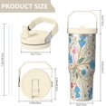 thumbnail image 4 of Marble Modern Geometric Flowers Abstract 30 Oz Tumbler with Handle SpillProof Insulated Stainless Steel Coffee Mug Water Bottle for Water Ice Coffee Men Women Friend, 4 of 7