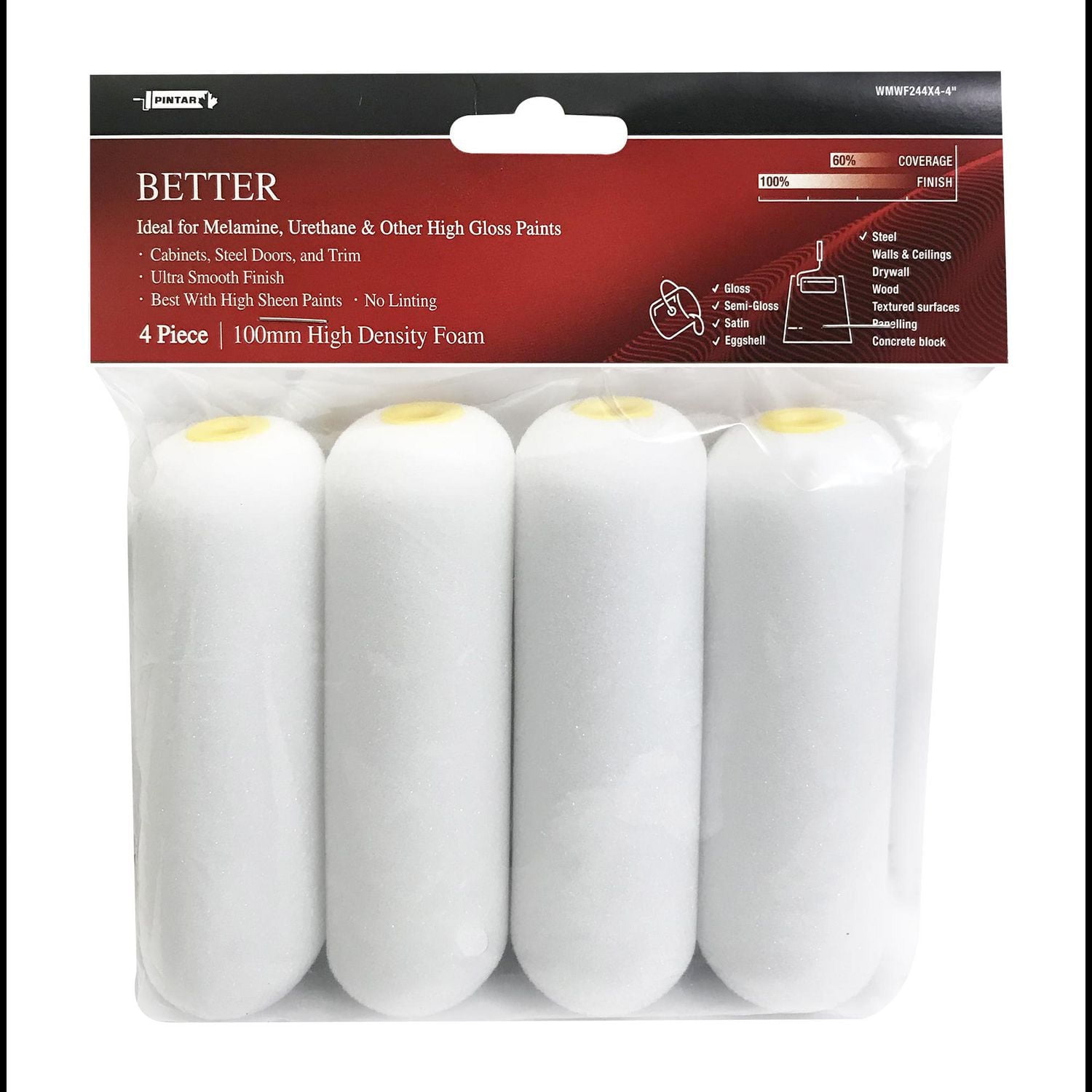Pintar Foam Good Mini Rollers, Pack of 4