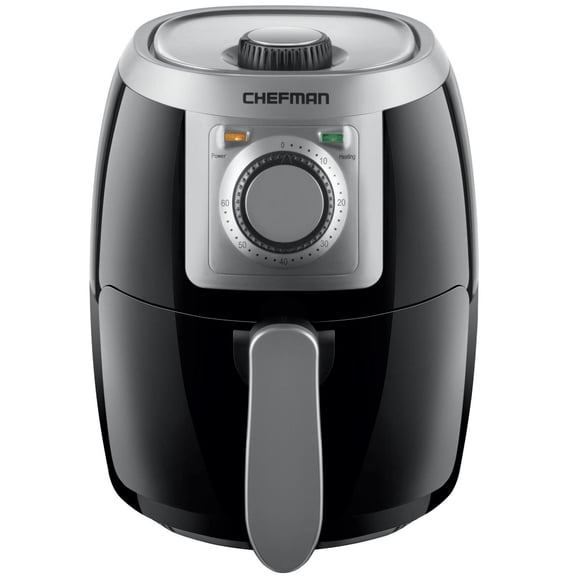 Chefman TurboFry 2 Litre Air Fryer with Adjustable Temperature Control, Black