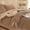 Beige, variant on 3D Jacquard Design Comforter Set, Ultra-Soft Warm Queen Size Sherpa Fur Plush 3-Pieces Sets Luxury Cozy Bedding with 2 Pillowcases (90"x90")