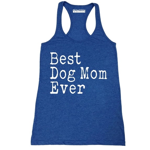 P&B Best Dog Mom Ever Women's Tank Top, Heather Royal, 2XL