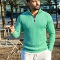 thumbnail image 6 of Gamivast Men's Quarter Zip Pullover Sweater Slim Fit Cable Knit Long Sleeve Warm Knitwear Mock Neck Thermal Tops Soft Business Casual Winter Daily Wear, 6 of 6